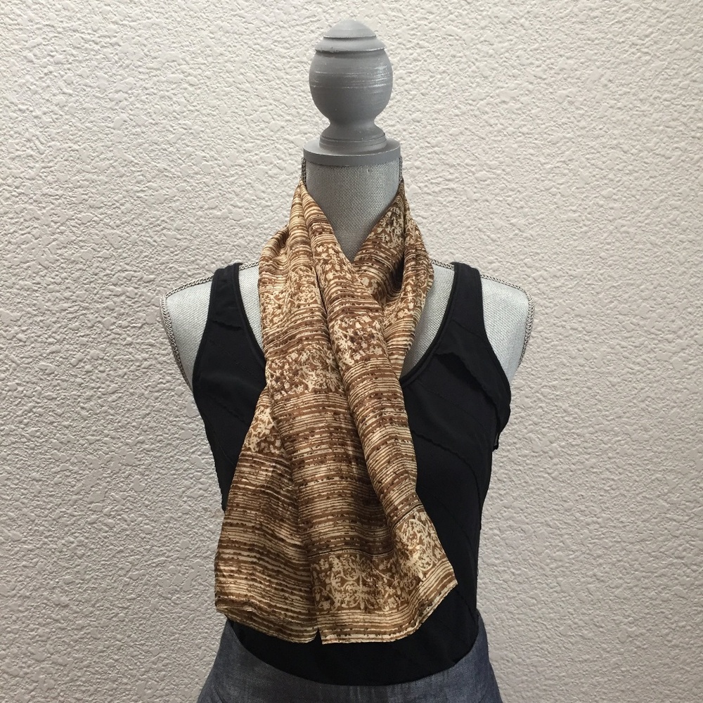 Caramel silk scarf